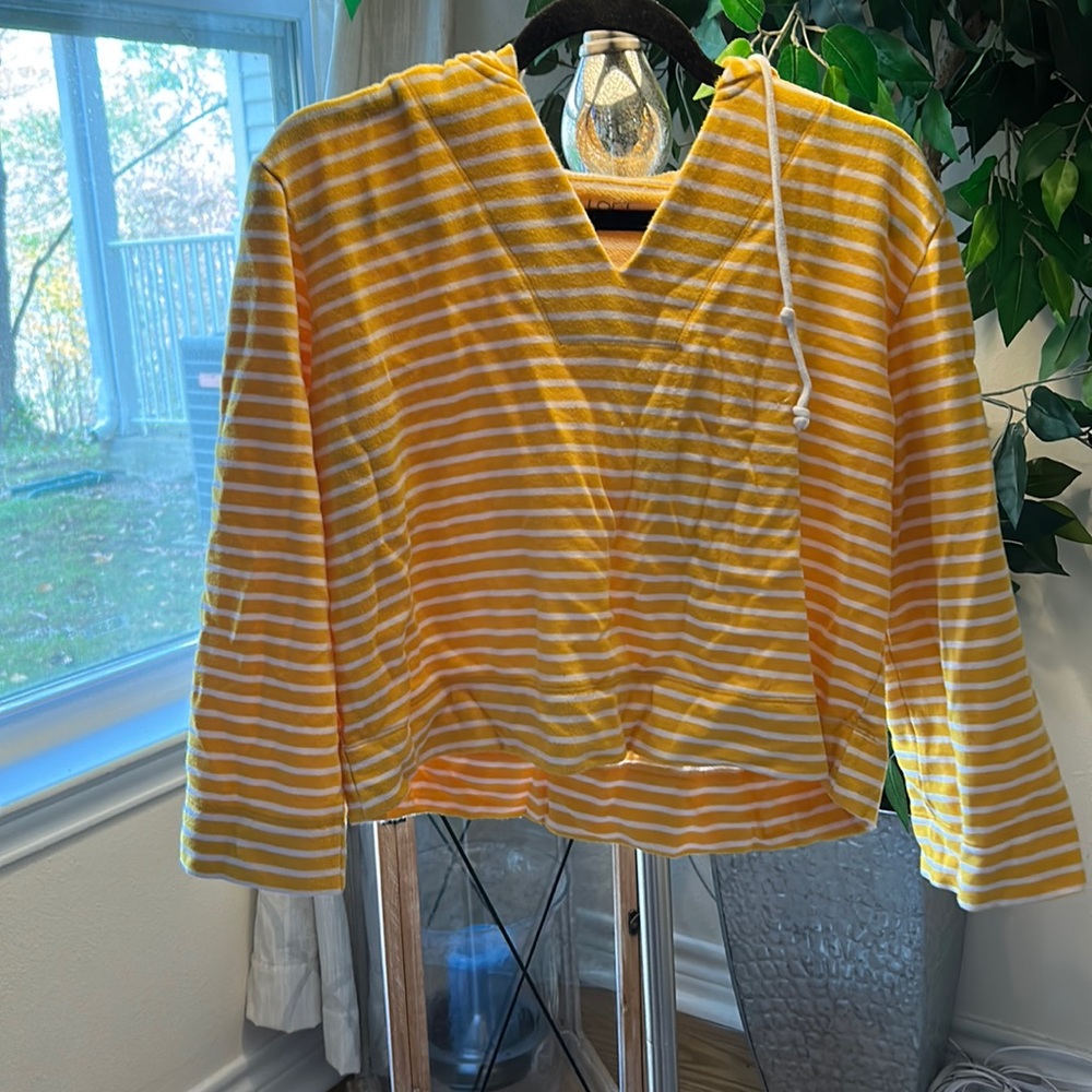 Yellow striped sweatshirt